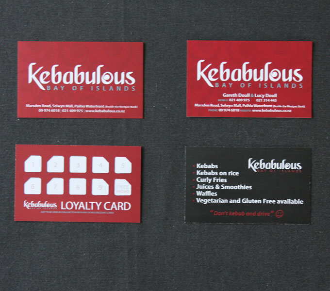 Kebabulous Business cards and Loyalty cards
